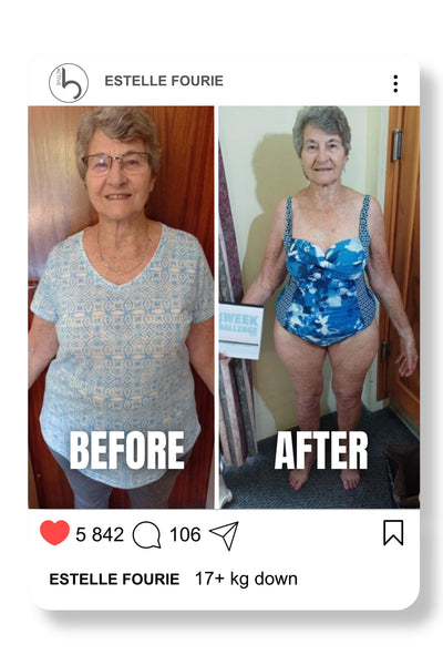 Estelle Fourie, 17 kg down